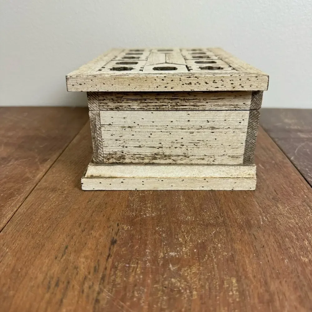 Vintage JAPAN Intricate Wood inlay pattern Jewelry‎ Music Box Velvet lined